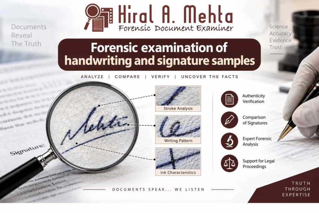 Forensic examination of handwriting and signature samples