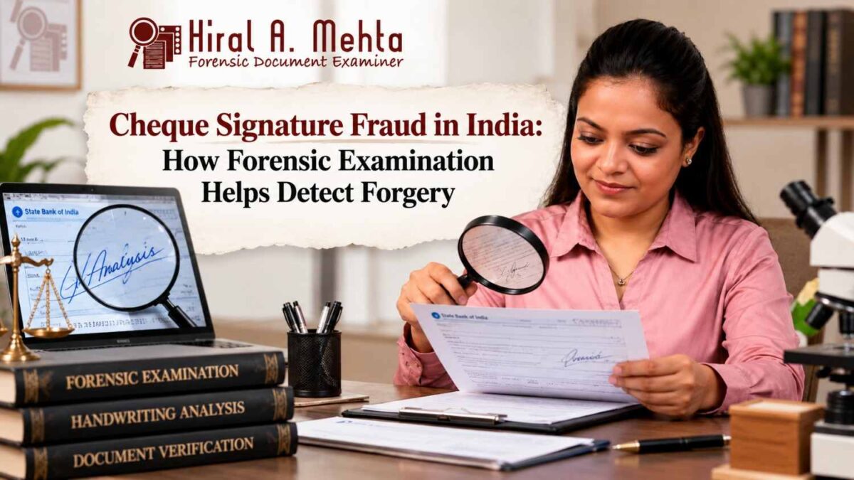 Forensic examination of a disputed cheque signature in India
