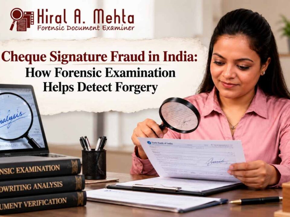 Forensic examination of a disputed cheque signature in India